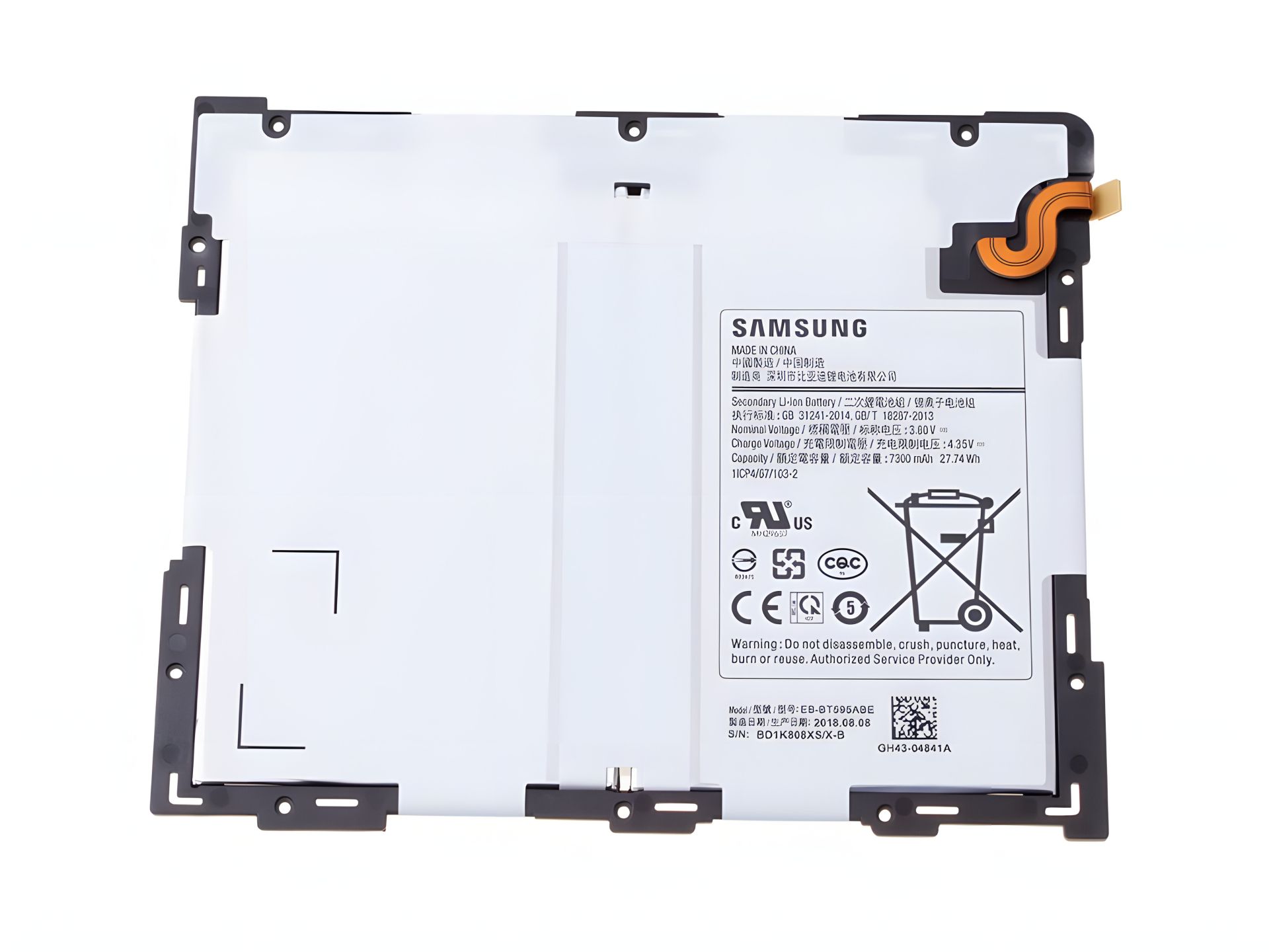 Оригинальный аккумулятор Samsung T590 / T595 / Galaxy Tab A 10.5 / EB-BT595ABE 7300 mAh с гарантией 12 мес. Оригинальный аккумулятор Samsung T590 / T595 / Galaxy Tab A 10.5 / EB-BT595ABE 7300 mAh с гарантией 12 мес.