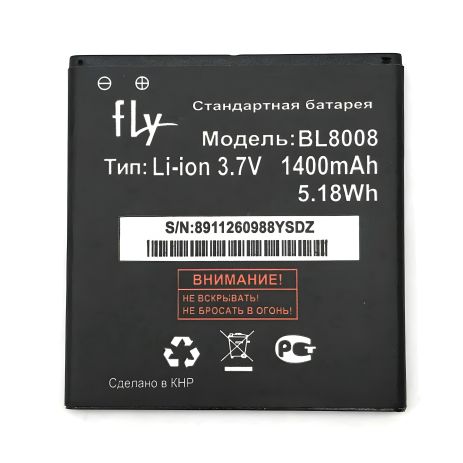 Акумулятор Fly BL8008 FS401 Stratus 1 1400mAh [Original PRC] 12 міс. гарантії