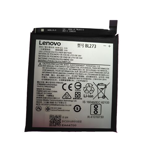 Акумулятор Lenovo BL273/K8 Plus/K6 Note [Оригінал PRC] 12 місяців гарантії