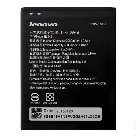 Акумулятори Lenovo A7000, K3 Note, K50 (BL243) [Original PRC] 12 міс. гарантії