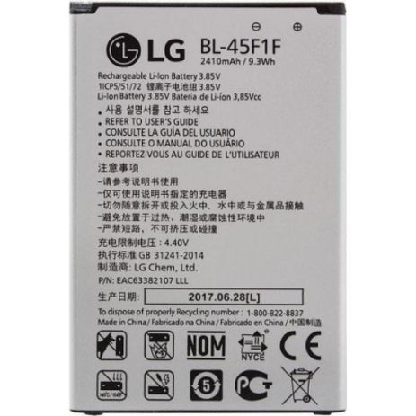 Аккумулятор для LG BL-45F1F M160/ M200N/ MS210/ X230 (2017)/ X240 (2017)/ US215/ K10 Pro [Original PRC] 12 мес. гарантии