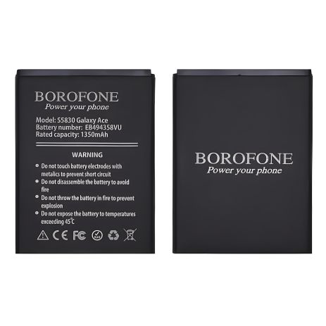 Аккумулятор Borofone EB494358VU для Samsung S5830/ S5660/ S5670/ S5839/ S6102/ S6500/ S6802/ S7250/ S7500 Аккумулятор Borofone EB494358VU для Samsung S5830/ S5660/ S5670/ S5839/ S6102/ S6500/ S6802/ S7250/ S7500
