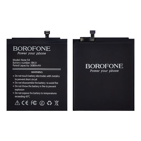 Аккумулятор Borofone BN31 для Xiaomi Mi A1/ Mi 5X/ Redmi Note 5A/ Redmi Note 5A Pro Аккумулятор Borofone BN31 для Xiaomi Mi A1/ Mi 5X/ Redmi Note 5A/ Redmi Note 5A Pro