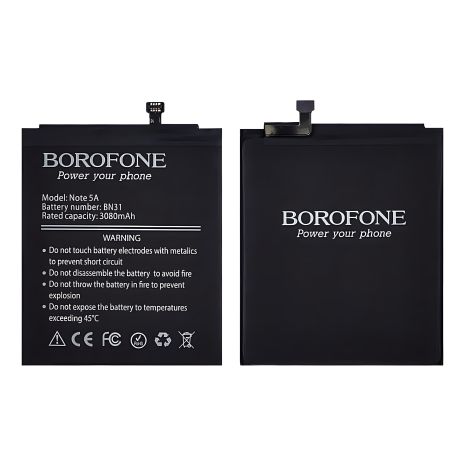 Акумулятор Borofone BN31 для Xiaomi Mi A1 / Mi 5X / Redmi Note 5A / Redmi Note 5A Pro Акумулятор Borofone BN31 для Xiaomi Mi A1 / Mi 5X / Redmi Note 5A / Redmi Note 5A Pro