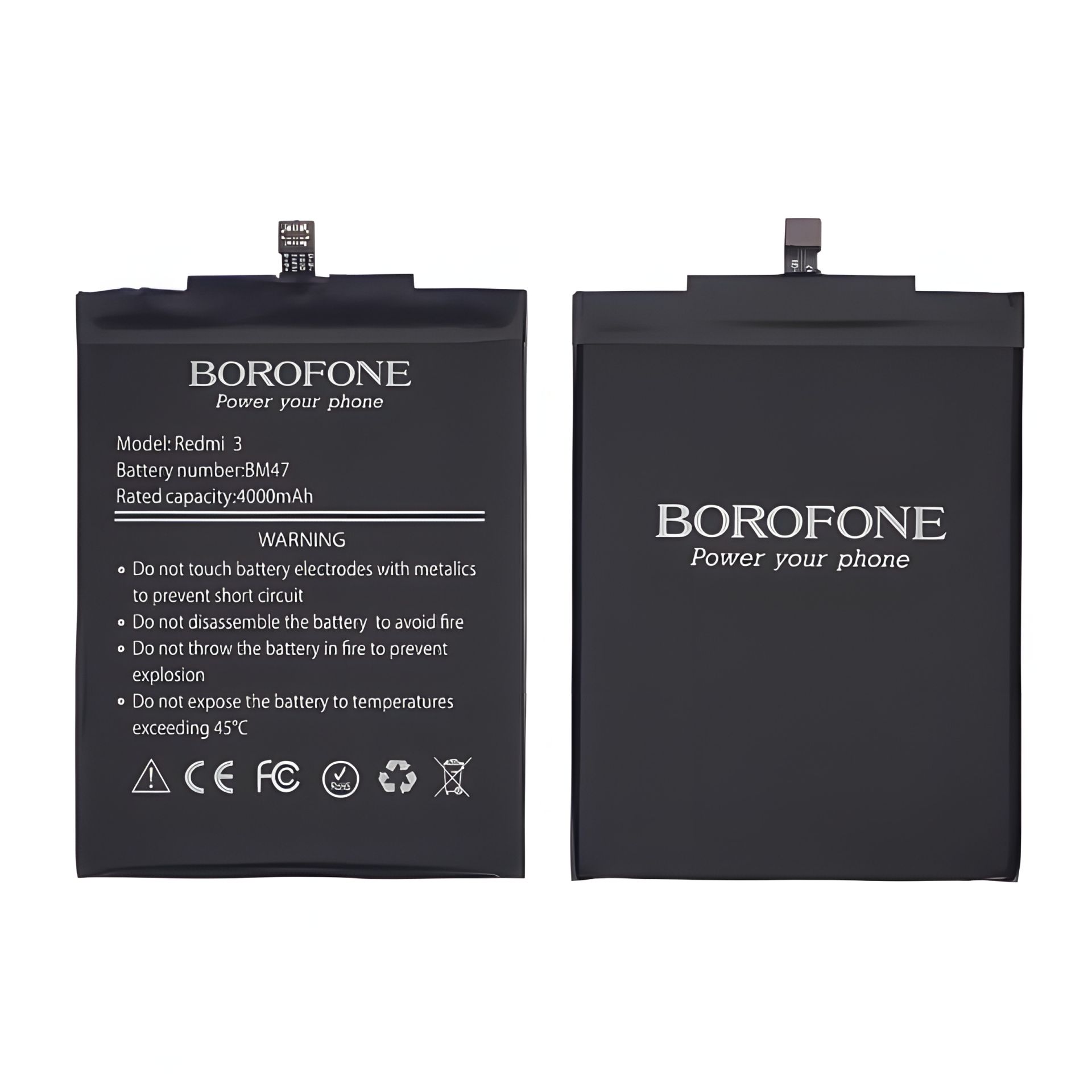 Акумулятор для Xiaomi Redmi 4X/ Redmi 3/ Redmi 3S/ Redmi 3 Pro/ Redmi 3X Borofone BM47 Акумулятор для Xiaomi Redmi 4X/ Redmi 3/ Redmi 3S/ Redmi 3 Pro/ Redmi 3X Borofone BM47