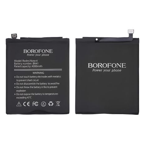 ΠΠΊΠΊΡΠΌΡΠ»ΡΡΠΎΡ Borofone BN41 Π΄Π»Ρ Xiaomi Redmi Note 4 (China Version, MediaTek, MTK) 4100 mAh ΠΠΊΠΊΡΠΌΡΠ»ΡΡΠΎΡ Borofone BN41 Π΄Π»Ρ Xiaomi Redmi Note 4 (China Version, MediaTek, MTK) 4100 mAh