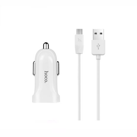 Автомобильное ЗУ Hoco Z2A (2USB/ 2.4A) + Cable Micro USB White