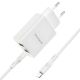 Зарядное устройство Borofone BA56A PD 20W + QC3.0 Type-C to Lightning White