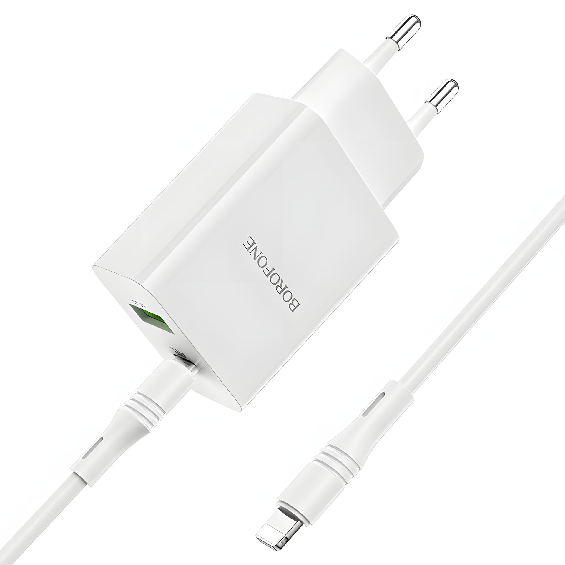 Зарядний пристрій Borofone BA56A PD 20W + QC3.0 Type-C to Lightning White Зарядний пристрій Borofone BA56A PD 20W + QC3.0 Type-C to Lightning White