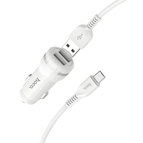 Автомобільне ЗУ Hoco Z23 2USB Micro White