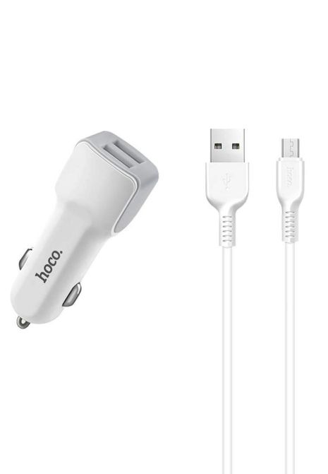 Автомобильное ЗУ Hoco Z23 2USB Lightning White