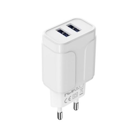 Зарядний пристрій Borofone BA37A 2USB 2.4A 12W White