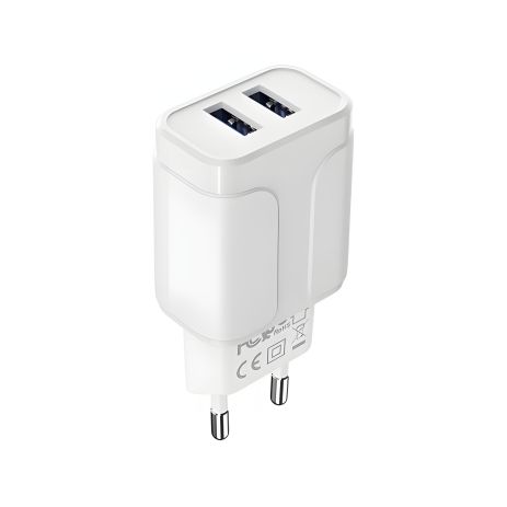 Зарядний пристрій Borofone BA37A 2USB 2.4A 12W White