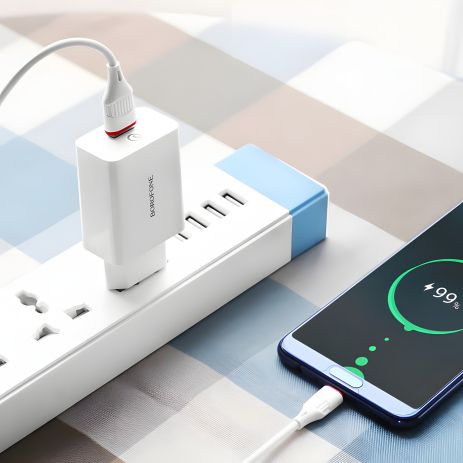 Зарядний пристрій Borofone BA21A QC 3.0 18W White