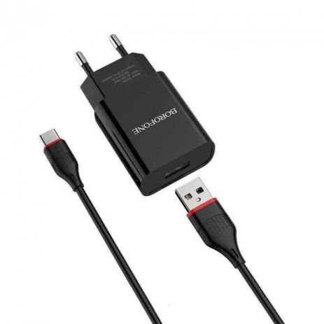 Зарядное устройство Borofone BA20A Micro 1USB 2.1A Black