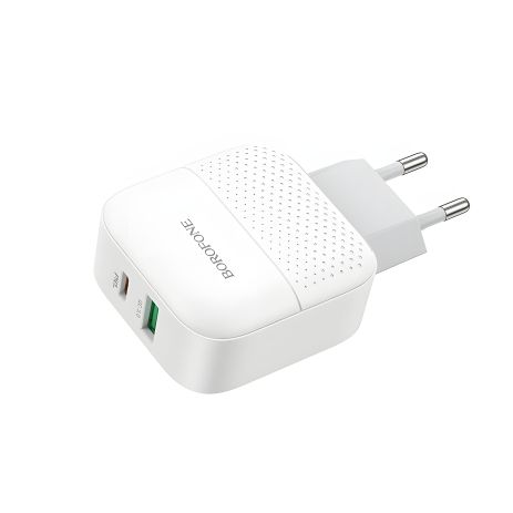 Зарядний пристрій Borofone BA46A PD+QC3.0 White