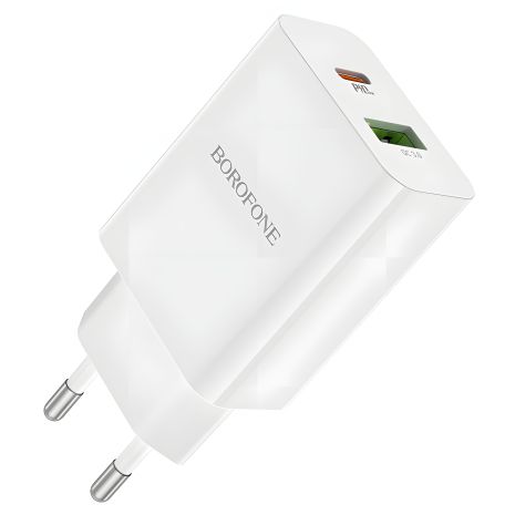 Зарядний пристрій Borofone BA56A PD 20W + QC3.0 White Зарядний пристрій Borofone BA56A PD 20W + QC3.0 White
