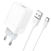 Зарядное устройство Borofone BA47A QC3.0 1USB/3A +Кабель Type-C White Зарядное устройство Borofone BA47A QC3.0 1USB/3A +Кабель Type-C White
