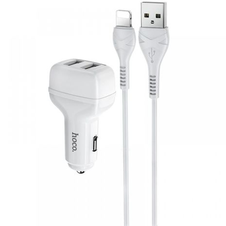 Автомобильное ЗУ Hoco Z36 Lightning 2USB White