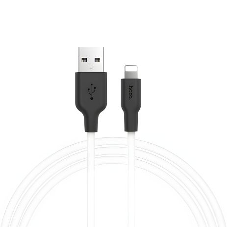 USB Hoco X21 Plus Silicone Lightning 2m Чёрно-Белый USB Hoco X21 Plus Silicone Lightning 2m Чёрно-Белый