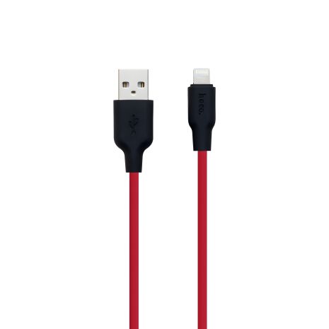 USB кабель Hoco X21 Silicone Lightning Чёрно-Красный