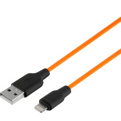 USB Hoco X21 Plus Silicone Lightning Чёрно-Оранжевый