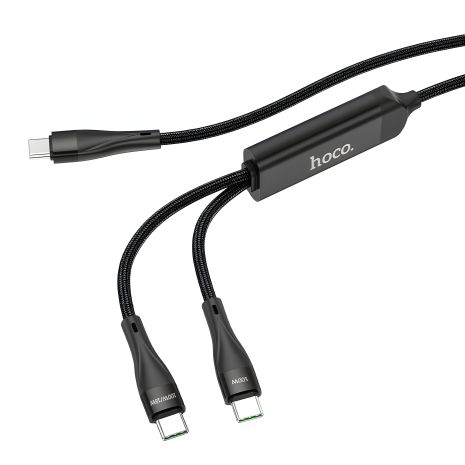 USB Hoco U102 Super 2 in1 Type-C to Type-C / Type-C 100W Чёрный