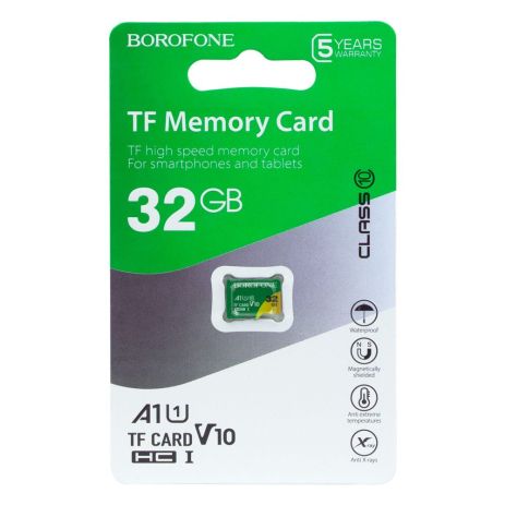 Карта Памяти Borofone MicroSDHC 32gb 10 Class Зеленый