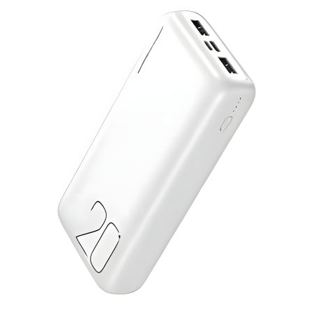 Повербанк XO PR183 (20000 mAh / Out: 2USB 5V/2.1A / In: Type-C, micro-USB 5V/2.1A) з LED індикатором, Білий