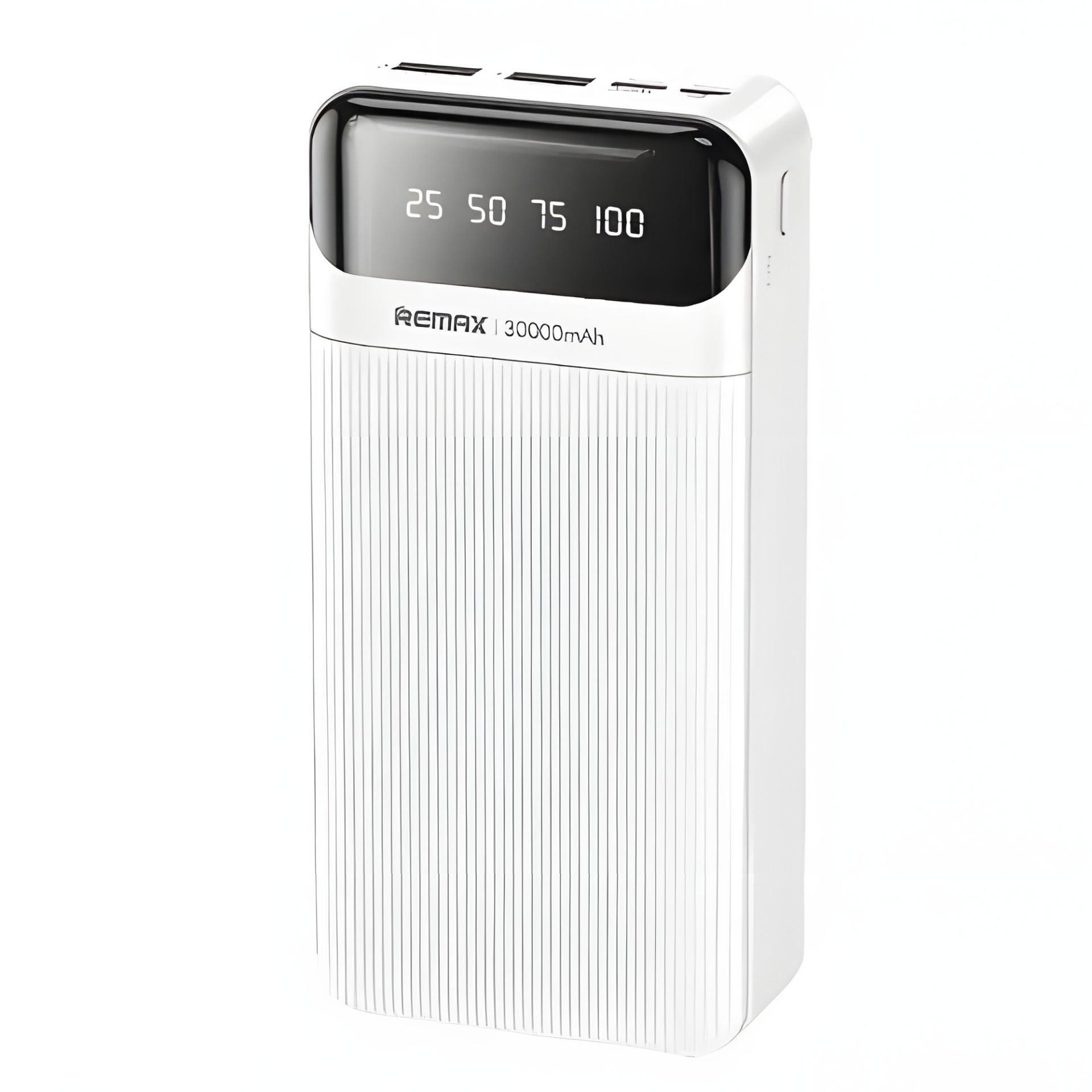 Повербанк Remax RPP-103 Lesu Series + 3 cable (30000 mAh / Out: 2USB 5V/2A / In: Type-C, micro-USB 5V/2A ) с LED индикатором, Белый Повербанк Remax RPP-103 Lesu Series + 3 cable (30000 mAh / Out: 2USB 5V/2A / In: Type-C, micro-USB 5V/2A ) с LED индикатором, Белый