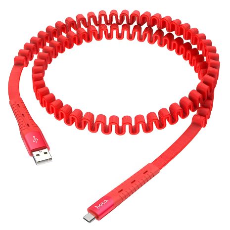 Кабель Hoco U78 USB to MicroUSB, 1.2m, червоний
