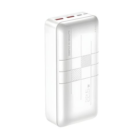 Повербанк XO PR189 (30000mAh 2USB 22.5W QC3.0, Type-C PD 20W / In: micro-USB, Type-C 18W ) с LED индикатором, White