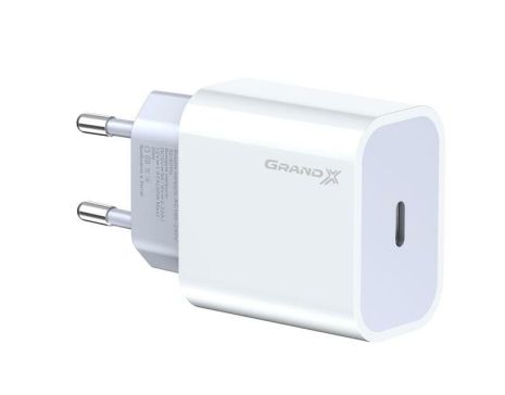 Зарядний пристрій Grand-X (1xUSB-C 20W) QC4.0, PD 3.0, FCP, AFC White (CH-770)