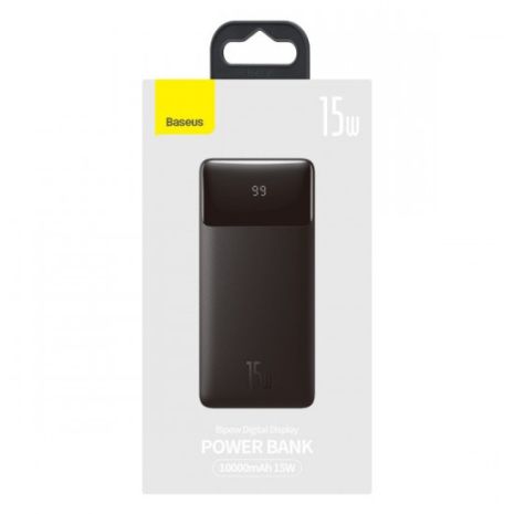 Повербанк Baseus PPDML-I Bipow 15W 10000 mAh Out: 2USB + QC3.0 Type-C: 5V/3A Max 15W / In: Micro 5В/2А (10W), Type-C 5В/3А (15W) с Дисплеем, Black