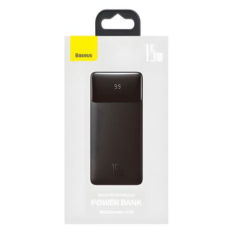 Повербанк Baseus PPDML-I Bipow 15W 10000 mAh Out: 2USB + QC3.0 Type-C: 5V/3A Max 15W/In: Micro 5В/2А (10W), Type-C 5В/3А (15W) з Дисплеєм, Black
