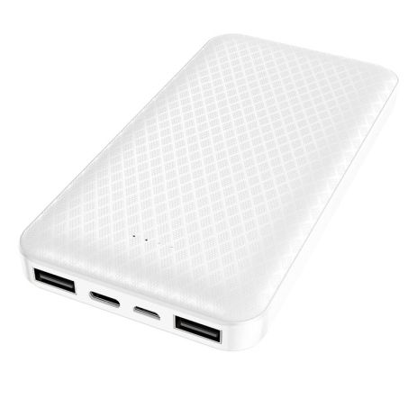 Повербанк Borofone BJ3 Minimalist (10000 mAh/Out: 2USB 5V/2A/In: Type-C, micro-USB 5V/2A) з LED індикатором, Білий