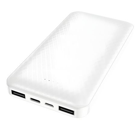 Повербанк Borofone BJ3 Minimalist (10000 mAh 2USB 5Vx2A / In: Type-C, micro-USB 5Vx2A ) с LED индикатором, Белый