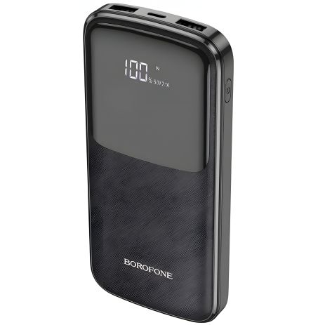 Повербанк Borofone BJ17 Oceanic digital 10000 mAh Micro-USB / Type-C вход и два USB 2A выхода, с LED дисплеем Чёрный
