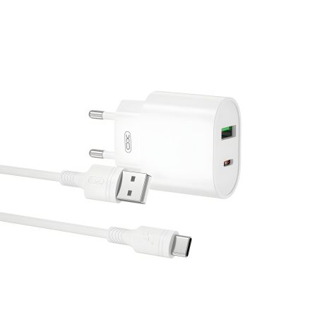 Зарядное устройство XO L81A EU PD20W+QC3.0 Type-C 2USB 18W White