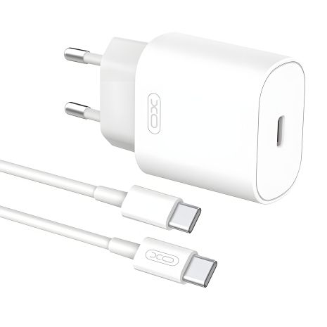 Зарядний пристрій XO L91EU PD 25W Type-C to Type-C White