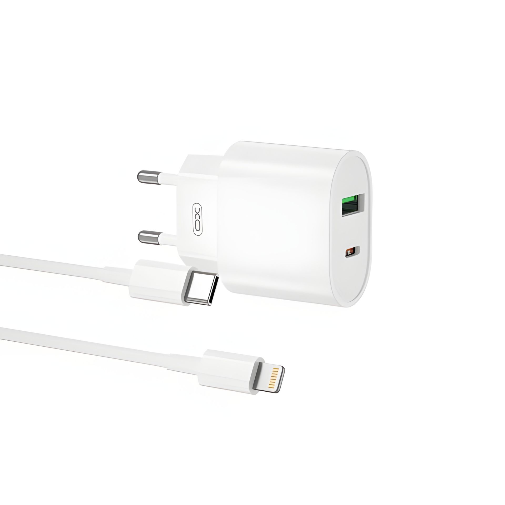 Зарядний пристрій XO L81A EU PD20W+QC3.0 Type-C to Lightning 2USB 18W White Зарядний пристрій XO L81A EU PD20W+QC3.0 Type-C to Lightning 2USB 18W White
