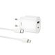 Зарядний пристрій XO L81A EU PD20W+QC3.0 Type-C to Lightning 2USB 18W White Зарядний пристрій XO L81A EU PD20W+QC3.0 Type-C to Lightning 2USB 18W White