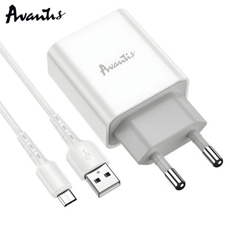 Зарядний пристрій Avantis A825 1USB Micro White