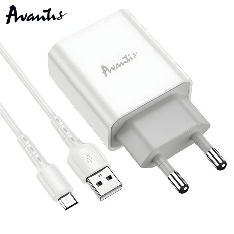 Зарядний пристрій Avantis A825 1USB Micro White