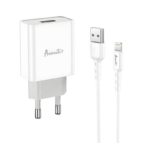 USB зарядний пристрій Avantis A825 1USB Lightning White