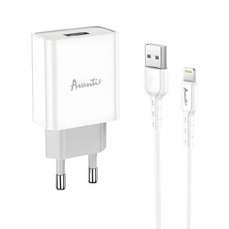 Зарядное устройство Avantis A825 1USB Lightning White