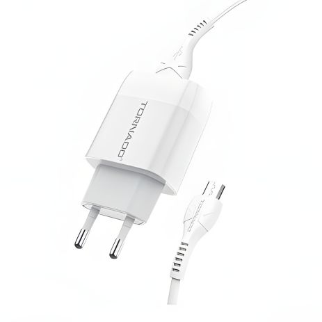 Зарядний пристрій 2in1 Tornado TD-15 (QC3.0) 1USB Micro White Зарядний пристрій 2in1 Tornado TD-15 (QC3.0) 1USB Micro White
