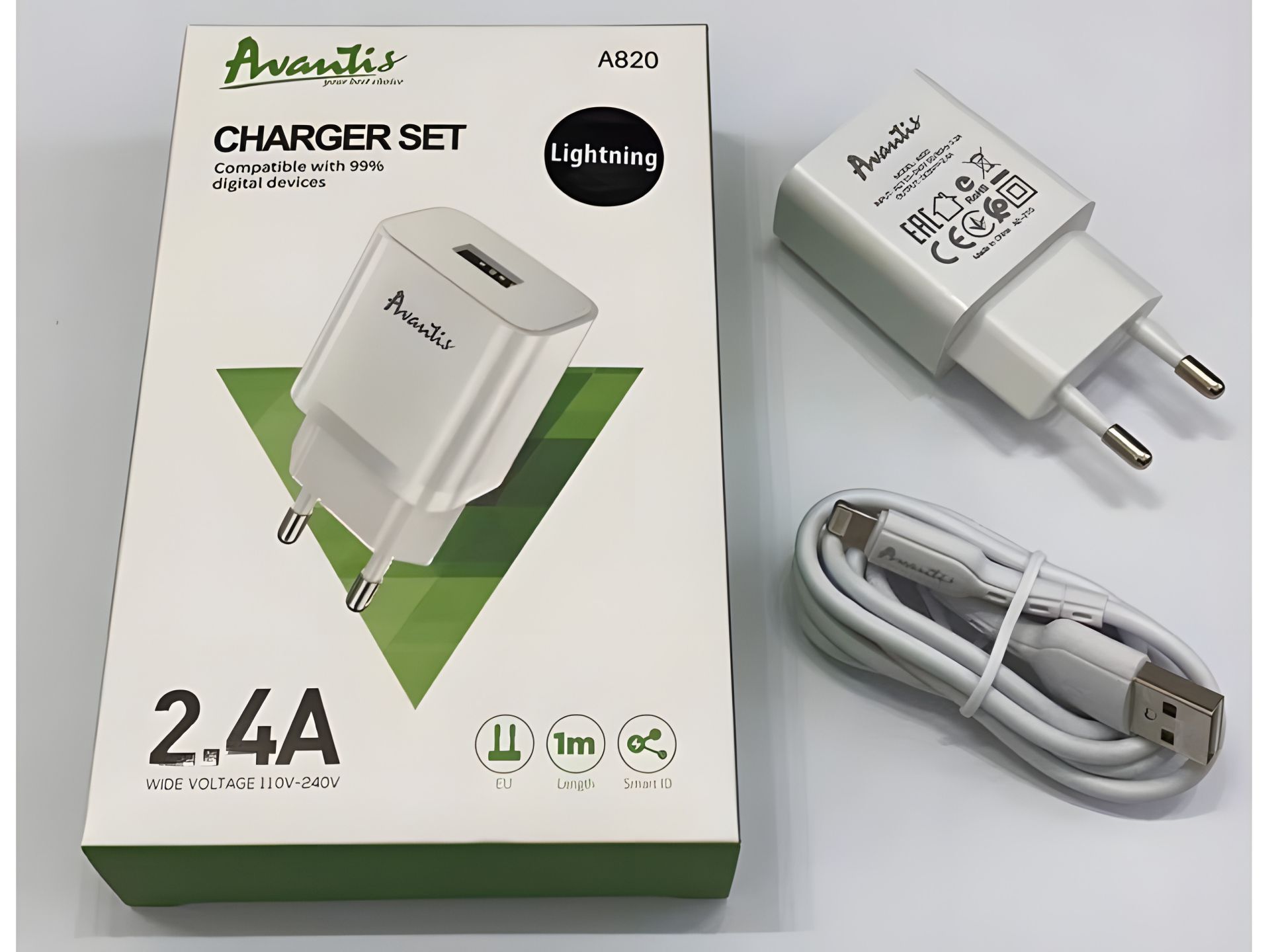 Зарядное Avantis A820 1USB Lightning White устройство Зарядное Avantis A820 1USB Lightning White устройство