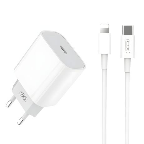 Зарядний пристрій XO L77 PD 20W Type-C to Lightning White Зарядний пристрій XO L77 PD 20W Type-C to Lightning White