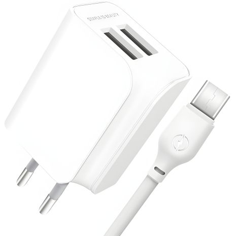 Зарядное устройство XO L35D Micro 2USB 2.1A White